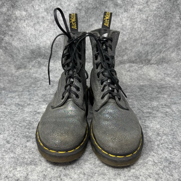 Dr. Doc Martens Boots Pascal Metallic 37 EU Womens 6 US Combat Iridescent 1460 - Picture 2 of 14